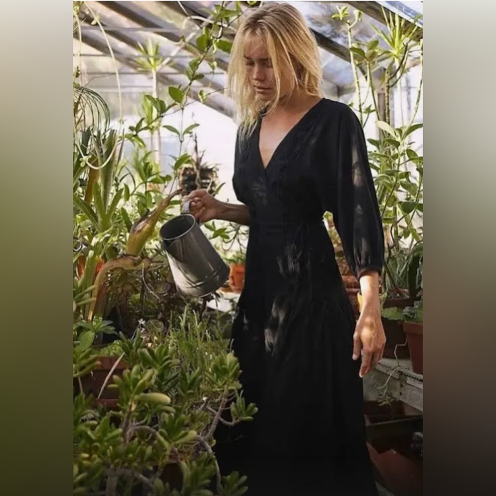 Free People On The Move Black Midi Dress